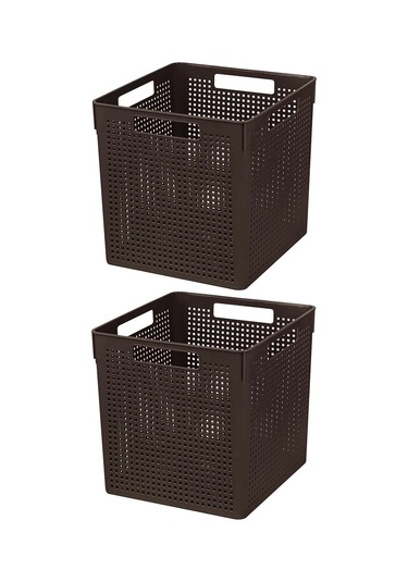 El Casa 2 Adet, 23 Litre Depolama Kutuları Depolama İçin 2 Adet, 23 Litrelik Kutular. 200720059 Koyu Kahverengi