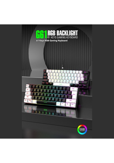 Lemestar 61 Tuşlu Rgb Aydınlatmalı Oyun Klavyesi - Ergonomik Tasarım, Usb-c Bağlantı, Kompakt Ve Taşınabilir