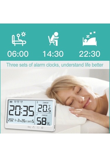 Dancemonkey Geek Elektronik Sıcaklık Nem Ölçer Termometre - Beyaz