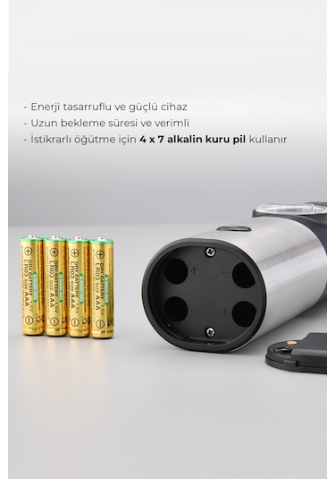 Neutron Pilli Led Işıklı Otomatik Baharat Öğütücü 2'li Paket Siyah