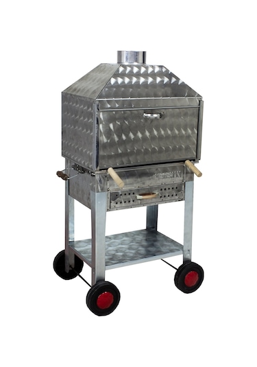 Metehan MTH-201 Davlumbazlı - Çekmeceli - Lama Izgaralı - Dört Tekerlekli Mangal