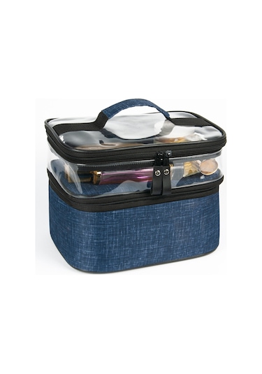 Makyaj Çantası Seyahat Makyaj Çantası Makyaj Organizeri Mavi