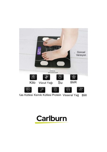 Lcd Ekran Kas Kütle Vücut Yağı Kemik Kütle Protein Oranı Ölçer Bluetooth Özellikli Akıllı Tartı Çok Renkli