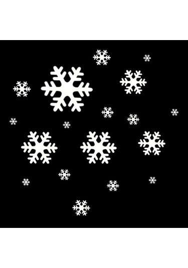 Kangvka 18 Adet Beyaz Köpük Kar Taneleri - Noel Dekorasyonu Paketi 30x30cm'den 5.5x5.5cm'ye Beyaz