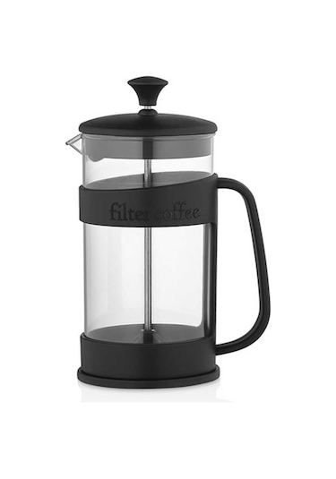Porsima ET-00118 French Press Süzgeçli Bitki Çayı Demliği Kahve Presi - 400 Ml Siyah