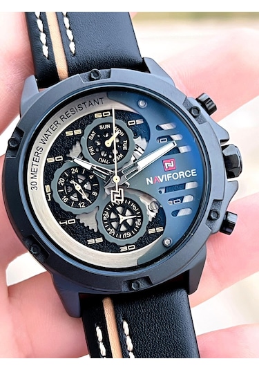 Naviforce Deri Kordon İç Fonksiyonları Aktif 3 Atm Suya Dayanıklı Erkek Kol Saati E.nvf.k.9110as