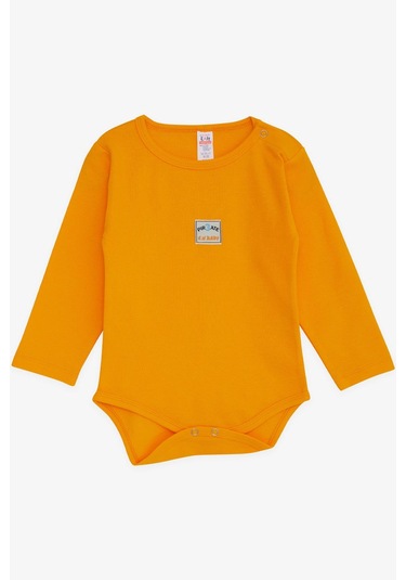 Breeze Erkek Bebek Çıtçıtlı Zıbın Body Yazı Baskılı 9 Ay-3 Yaş, Hardal Sarı Hardal Sarı