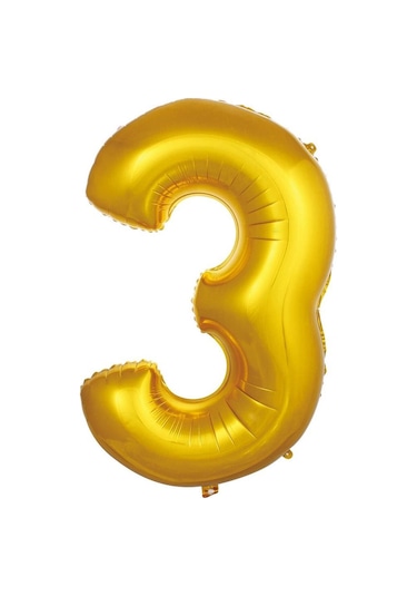 Folyo Balon Rakam Gold Renk 34 Inc 76 Cm Helyum Uyumlu 3