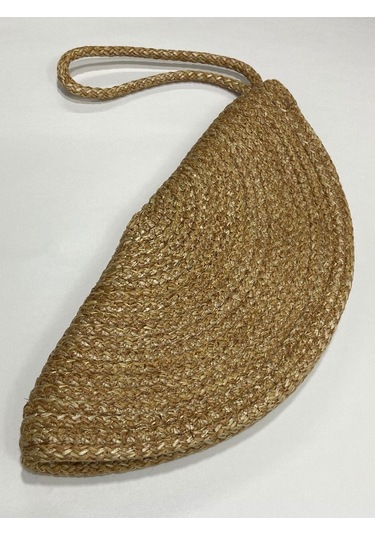Clutch Çanta / El Çantası / Ay Model / Portföy Çanta Hasır Bej
