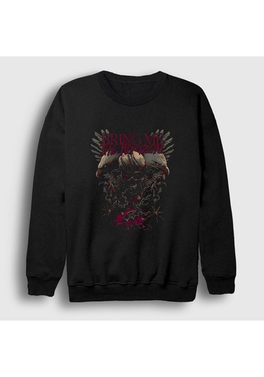 Presmono Unisex Eagles Bring Me The Horizon Sweatshirt Siyah