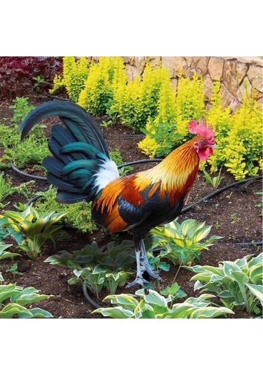 Qingmipy Sarı Led Işıklı Akrilik Tavuk Figürü, Çimen Ve Bahçe Dekorasyonu, Toprak Takılı Bahçe Figürü, Evcil Hayvan Temalı Bahçe Aksesuarı