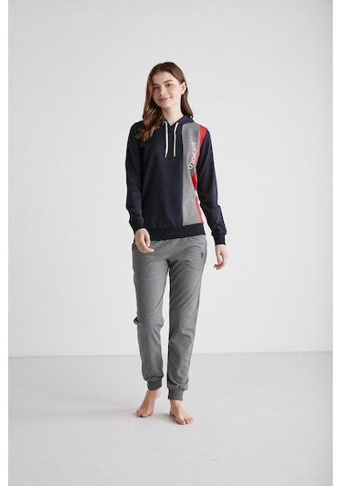 U.s Polo Assn. 16940 Kadın Kapşonlu Pijama Takımı 001