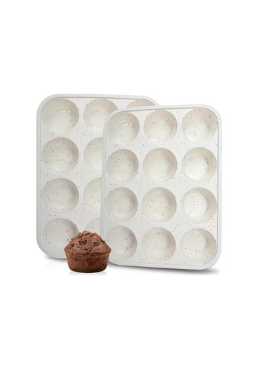 Novahub Silikon Muffin Kalıbı, 7/12 Kupa, Yapışmaz, Dayanıklı, Renkli, Fırın, Mikrodalga Uygun, Ev Mutfakı İçin Çok Renkli