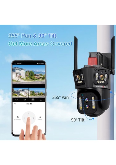 Wl342-10x 4k Hd Ultra Geniş Açı + 10x Zoom Wifi Ptz Güvenlik Kamerası Cctv Dış Mekan Ip Kamera