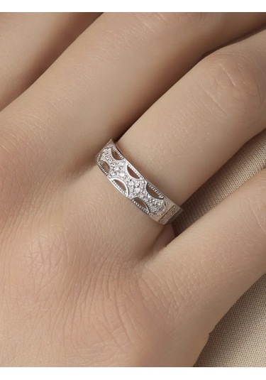 Lepta 925 Ayar Gümüş "spasi İ Sokhrani" Fiyonit Taşlı Yüzük 192129482 Gri