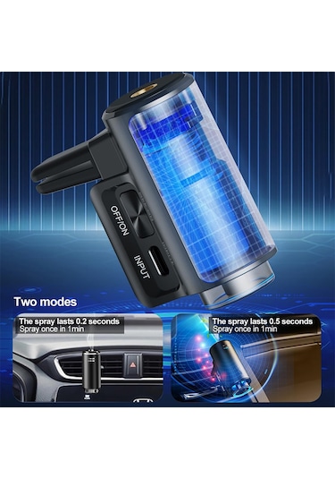 Akıllı Araba Hava Temizleyici, 2024 Yeni Akıllı Araba Hava Temizleyici Difüzör Parfümlü 3 Şişe Hava Temizleyici, Akıllı Araba Kokusu Siyah