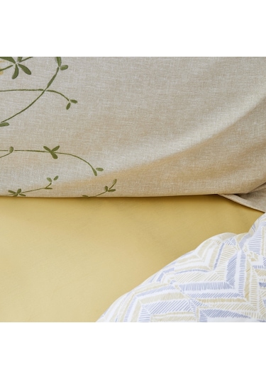 Karaca Home Clarinda Hardal %100 Pamuk Çift Kişilik Lastik Çarşaflı Nevresim Takımı Hardal