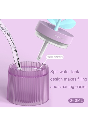 Çiçek Spreyi Nemlendirici Renkli Atmosfer Işığı Usb Aromaterapi Nemlendirici, Renk: Gardenya Moru