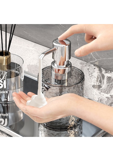 Springsun Sürdürülebilir Seyahat Dolum Flakonları - 400ml Şeffaf Gri Dairesel Plastik, Basınçlı Şampuan/banyo Jeli/sıvı Sabun Depolama, Hafif Ve Çok Amaçlı Diğer