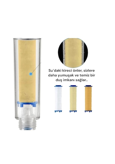 Filtreli Kireç Önleyici Aç-kapa Özellikli 3 Fonksiyonlu Duş Ba... Krom