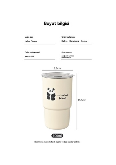 Pazly Panda Kapaklıpaslanmazçelik Hasır Fincan Büyük Beyaz Beyaz Bardak Aurora Zl Beyaz