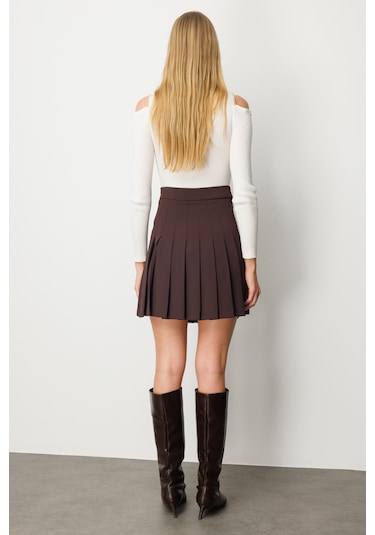 Ekol Kadın Piliseli Tenis Etek 2005 Kahverengi Kahverengi