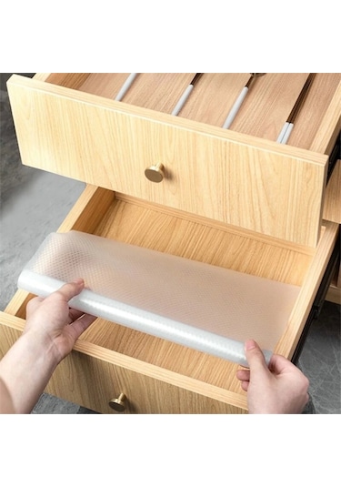 Sermat Eva Şeffaf Kaydırmaz Raf Dolap Ve Çekmece Örtüsü 45cm 5 Metre Beyaz