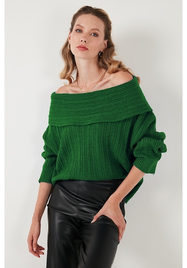 Lela Oversize Fit Madonna Yaka Triko Bayan Kazak 4615216 Benetton