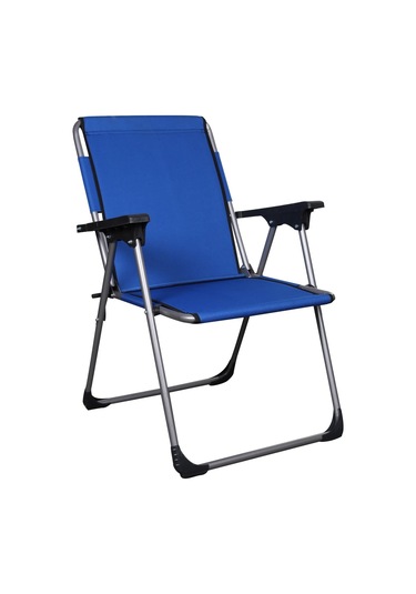 Alin Metal Lüks 4lü Katlanır Sandalye Ve Masa Seti Mavi Mavi