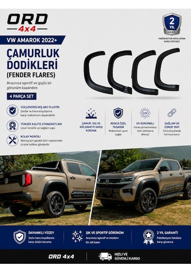 Ord4x4 Vw Amarok 2022+ Çamurluk Dodikleri Fender Flares