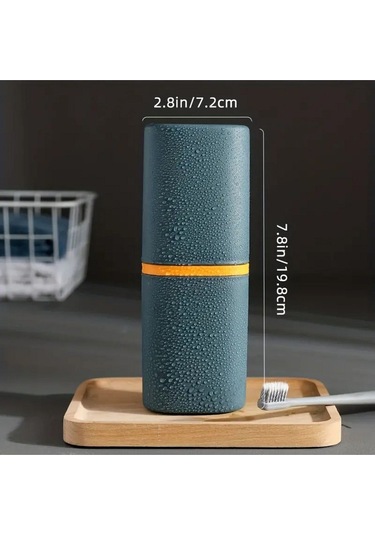 1 Adet Yeşil Renk Seyahat Tipi Diş Macunu Ve Fırçası Saklama Kabı 19.8 X 7,2 Cm Yeşil