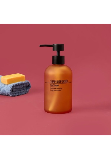 Mien Cam Sıvı Sabunluk - Turuncu - 19 Cm Turuncu / Siyah