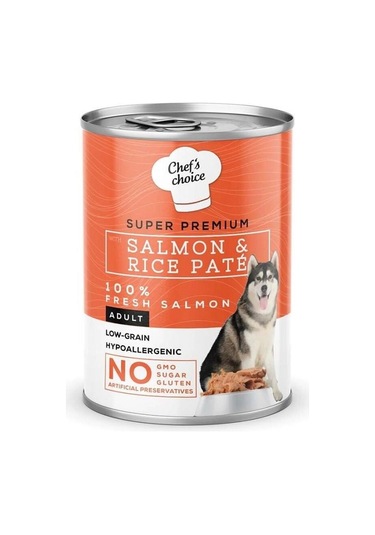 Chef's Choice Tahılsız Somonlu Pirinçli Ezme Köpek Konservesi 400 Gr