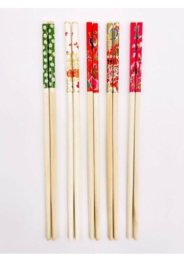 Periboia Bambu Chopstick Çubuk Yemek Çubuğu Yıkanabilir Tekrar Ku Çok Renkli