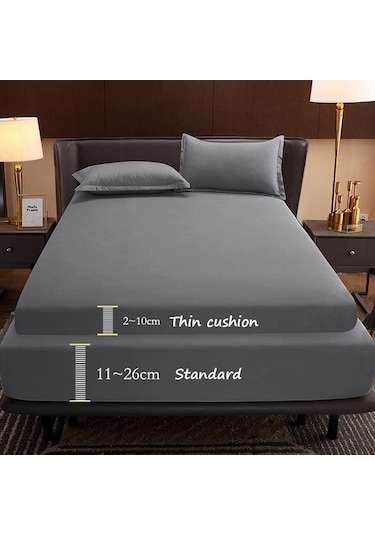Gri Yüksek Kaliteli Pamuklu Yatak Örtüsü Kaymaz Sabit Pamuklu Çarşaf Yatak Örtüsü Simmons Koruyucu Kapak 180cmx200cm Standard Gri Gri Yüksek Kaliteli Pamuklu Yatak Örtüsü Kaymaz Sabit Pamuklu Çarşaf Yatak Örtüsü Simmons Koruyucu Kapak 180cmx200cm Standard Gri