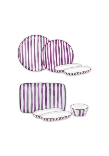 The Mia Joy Kahvaltı Takımı 6 Kişilik 18 Parça Mor 1802 Çok Renkli