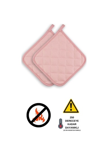 Yanmaz, Isıya Dayanıklı Fırın Tutacağı 2 Tutacak Pembe