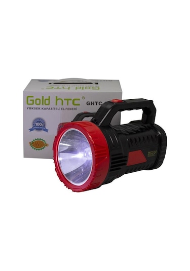 Gold Htc Ghtc-2415 Süper Parlak Led + Işıldaklı Şarjlı El Feneri Siyah