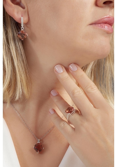 Agakulche Zultanit Kare Model Gümüş Set S86-kz