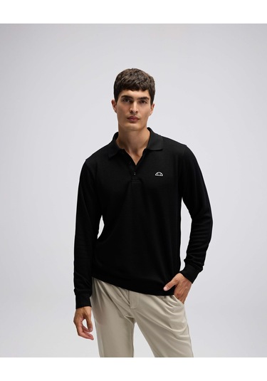 Ellesse Erkek Polo Sweatshirt Em607 Siyah