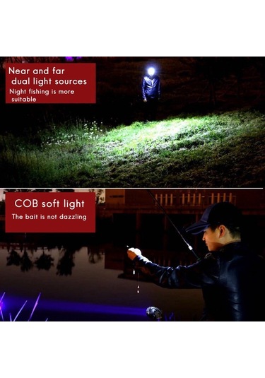 Indüksiyon Cob Far Güçlü Işık Süper Parlak Klipsli Kapak Lambası Çok Fonksiyonlu Şarj Edilebilir Balıkçı Şapkası Ağız Lambası Siyah