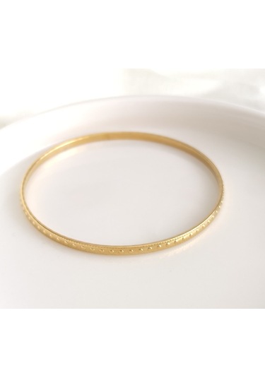 6,5 Cm Çelik 3 Mm Desenli Ajda Bilezik 1 Adet Beyaz