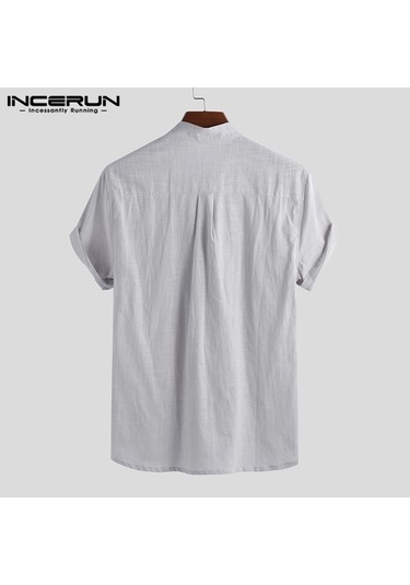 İncerun Yaz Erkek Kısa Kollu Sade Beyefendi Streetshirt Gömlek Gri