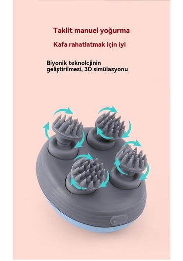 Ikkb Yeni Kafa Elektrikli Silikon Kafa Derisi Masajı Gri