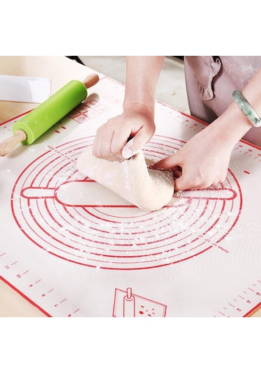 Silikon Yapışmaz Yoğurma Yuvarlanan Hamur Mat Pişirme Pedi Ölçekli Bakeware 40x30cm