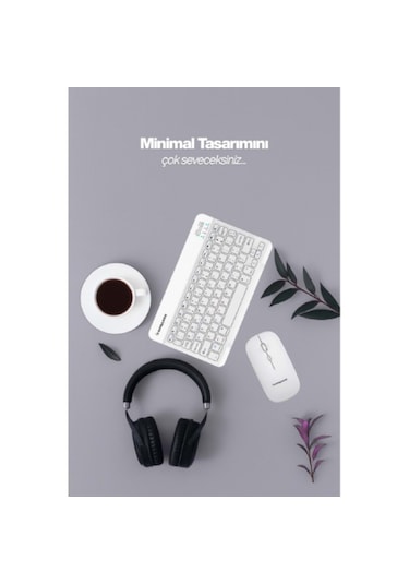 Beyaz Kablosuz Wireless Klavye Ve Mouse Seti Optik