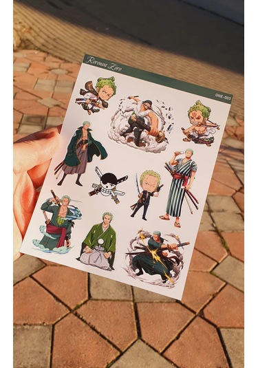 Roronoa Zoro - One Piece 2li Sticker Etiket Seti Anime Çıkartmaları-etiket Kağıdı