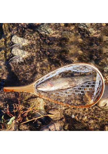 Yuntech01 Spw003 Mini Akarsu Balık Avı Ağı - Ahşap + Silikon/polyester Malzeme, 3 Farklı Boyut Seçeneği A/b/c