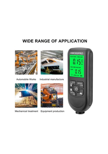 Singree Hw-300pro Çok Fonksiyonlu Kaplama Kalınlık Ölçer - Otomatik Kapanma, Fe/nfe Modlu, 0-2000μm Hassas Ölçüm Siyah