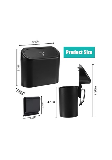 Kapaklı Araba Çöp Kutusu, Plastik Çöp Torbalı Mini Otomatik Çöp Kutusu Çöp Düzenleyici, Araç, Ev, Ofis İçin Araba Çöp Konteyneri